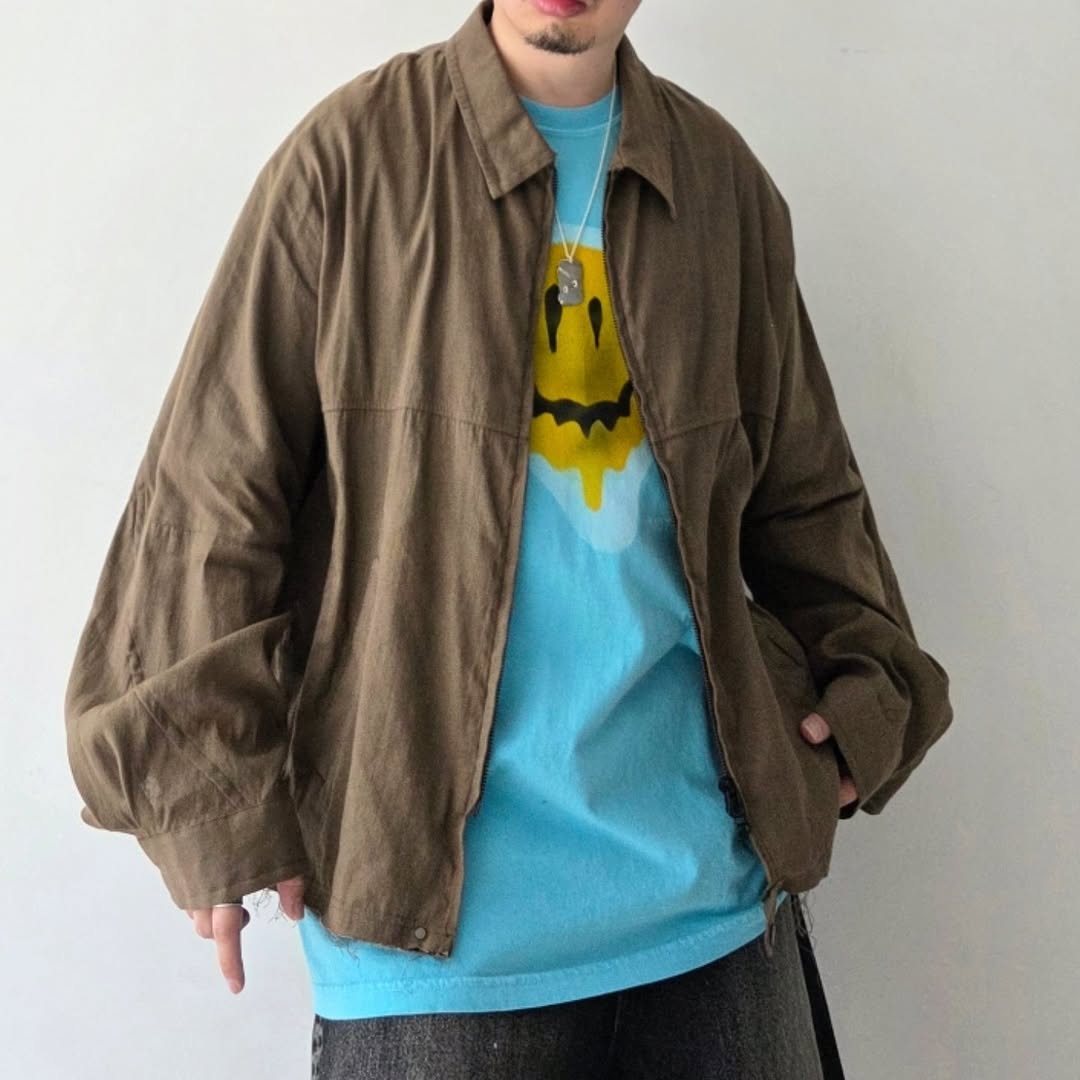 ANCELLM / L/N Zipup Shirt Jacket (Brown)