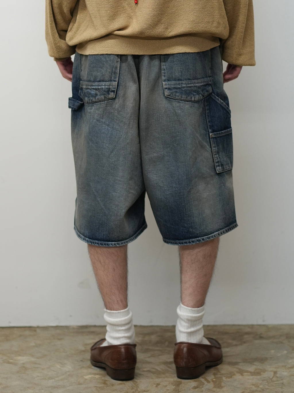 ANCELLM / Denim Painter Shorts (Indigo)