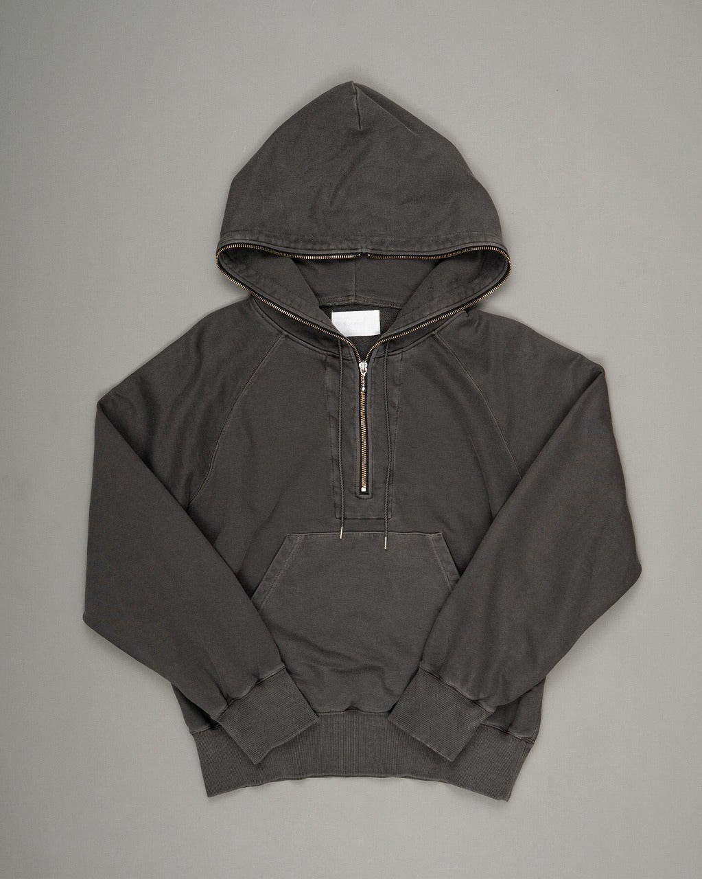 RICH I / Processed Half-Zip Sweat Hoodie (Gray)