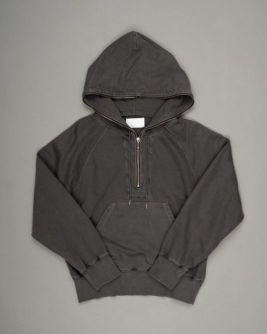 RICH I / Processed Half-Zip Sweat Hoodie (Gray)