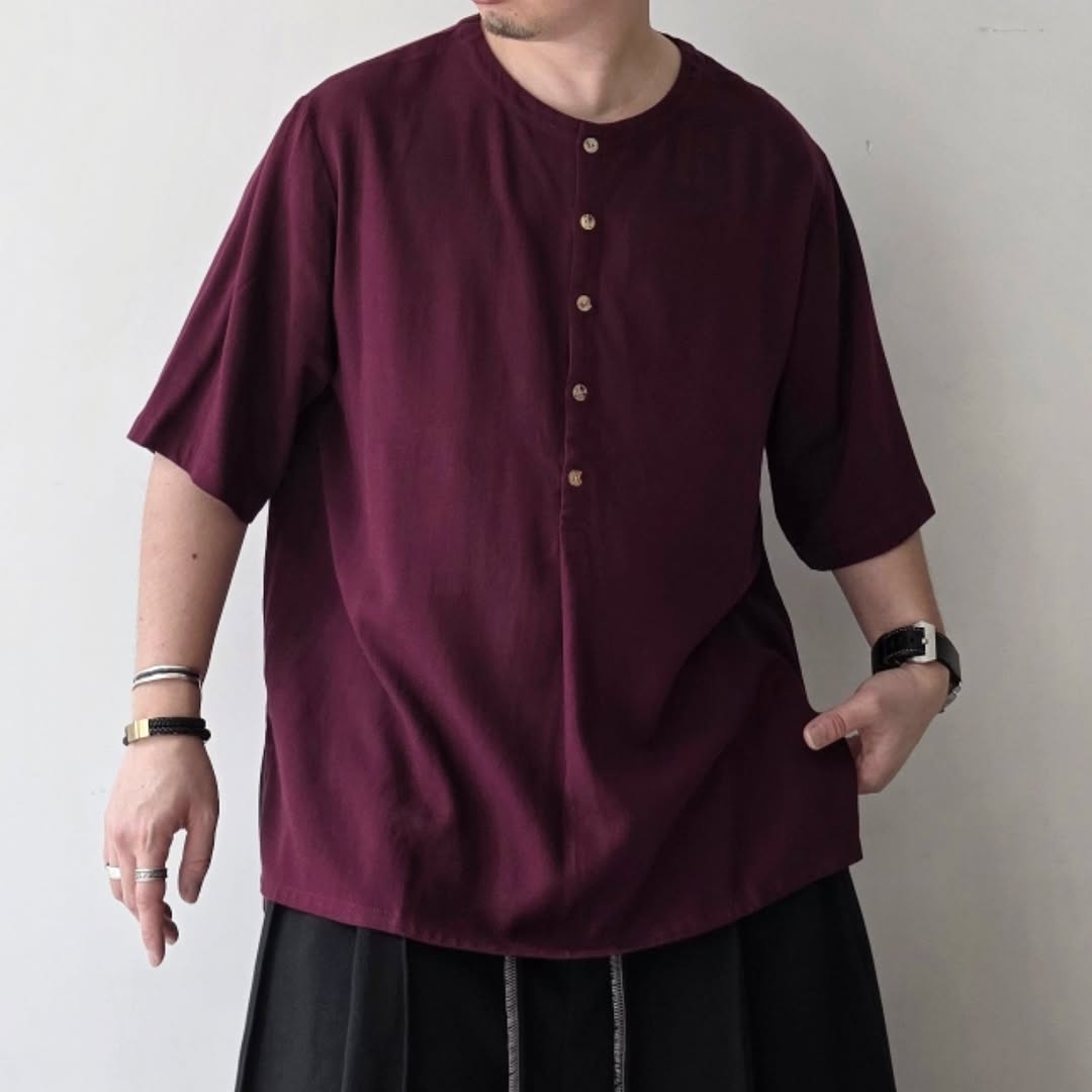 SABY / Bamboo Amuzen H-N Shirts (Burgundy)