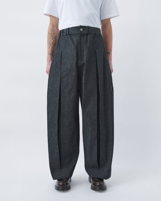 SAGE NATION / Box Pleat Trouser Denim - Raw Black