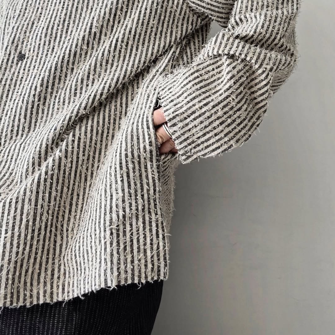 SABY / Sleeping Shirts - Cotton Linen FAB x Needle Work (Stripe)