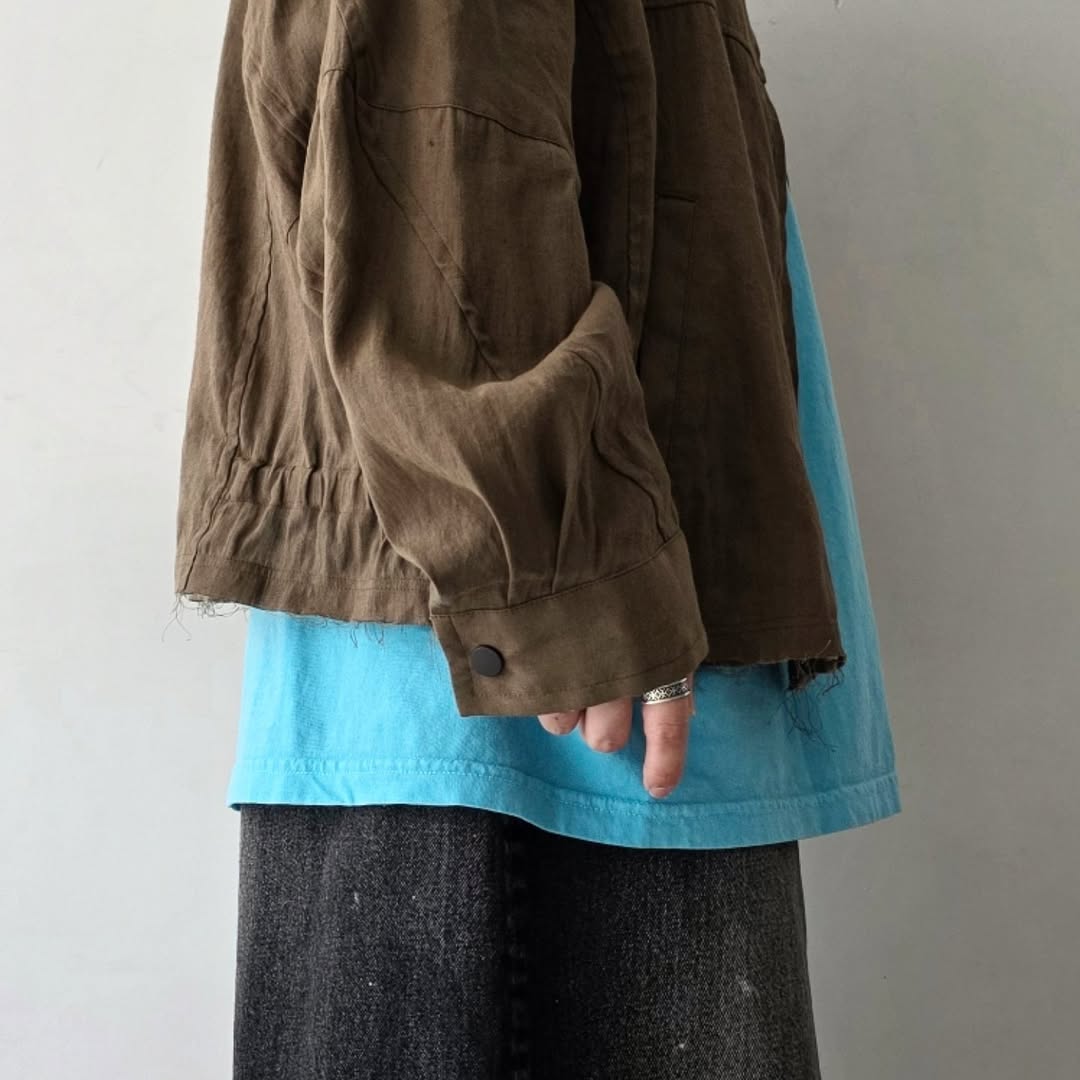 ANCELLM / L/N Zipup Shirt Jacket (Brown)
