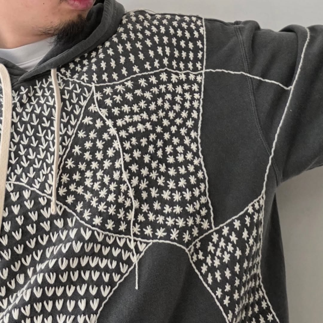 DISCOVERED / Sashiko Damage Pullover Hoodie