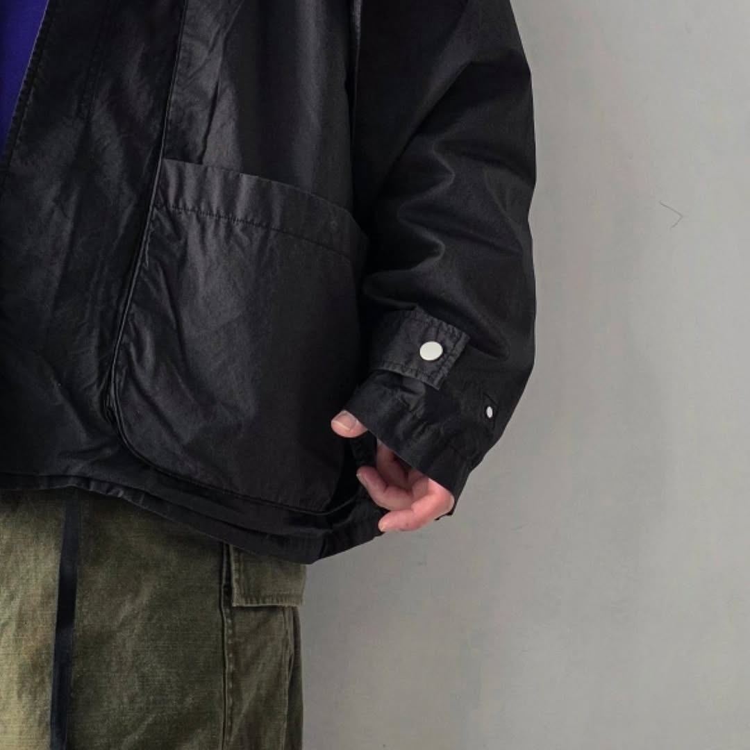 ANCELLM / Hooded Field Shirt Jacket (Black)