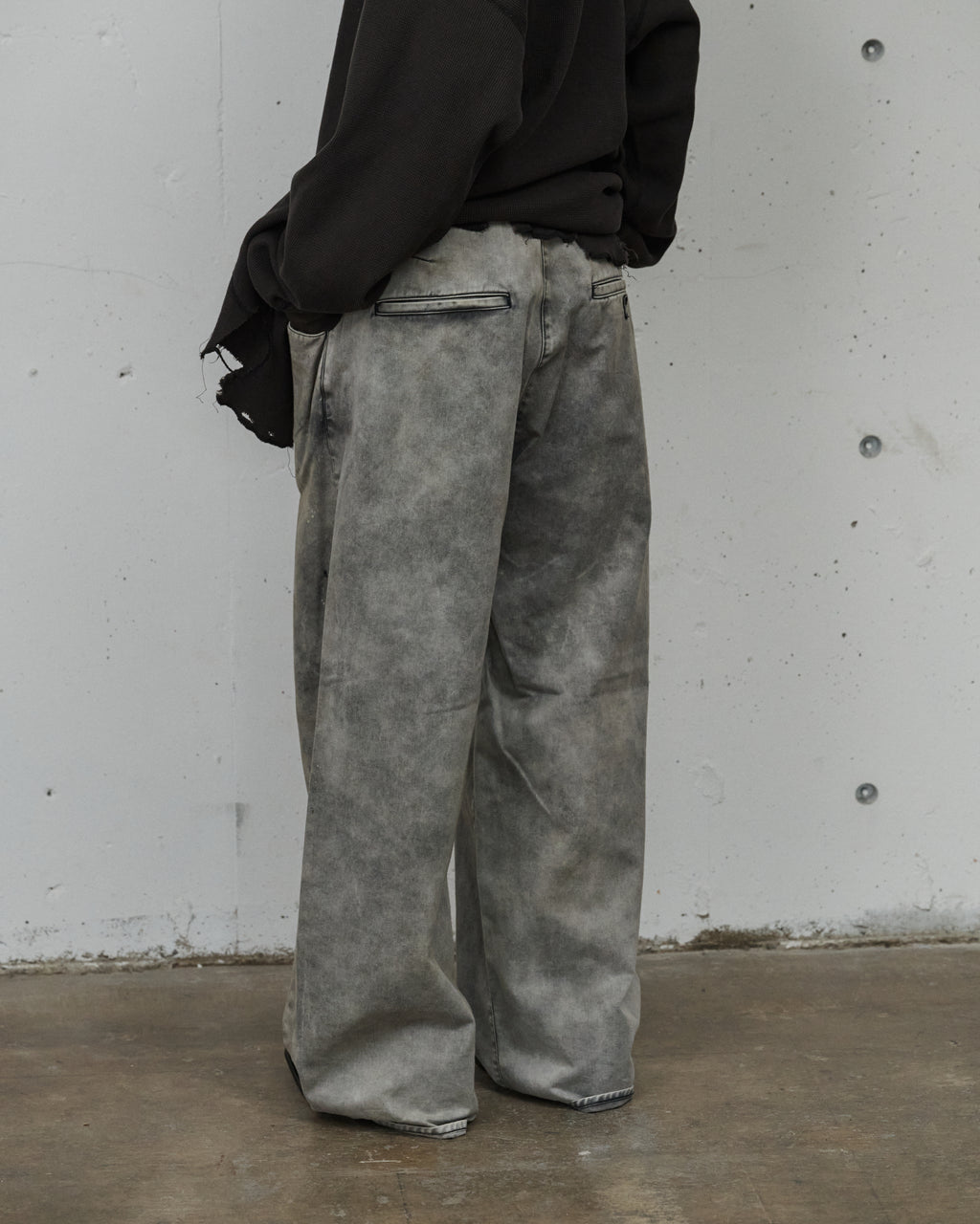 ANCELLM / Chino Wide Slacks (Black)