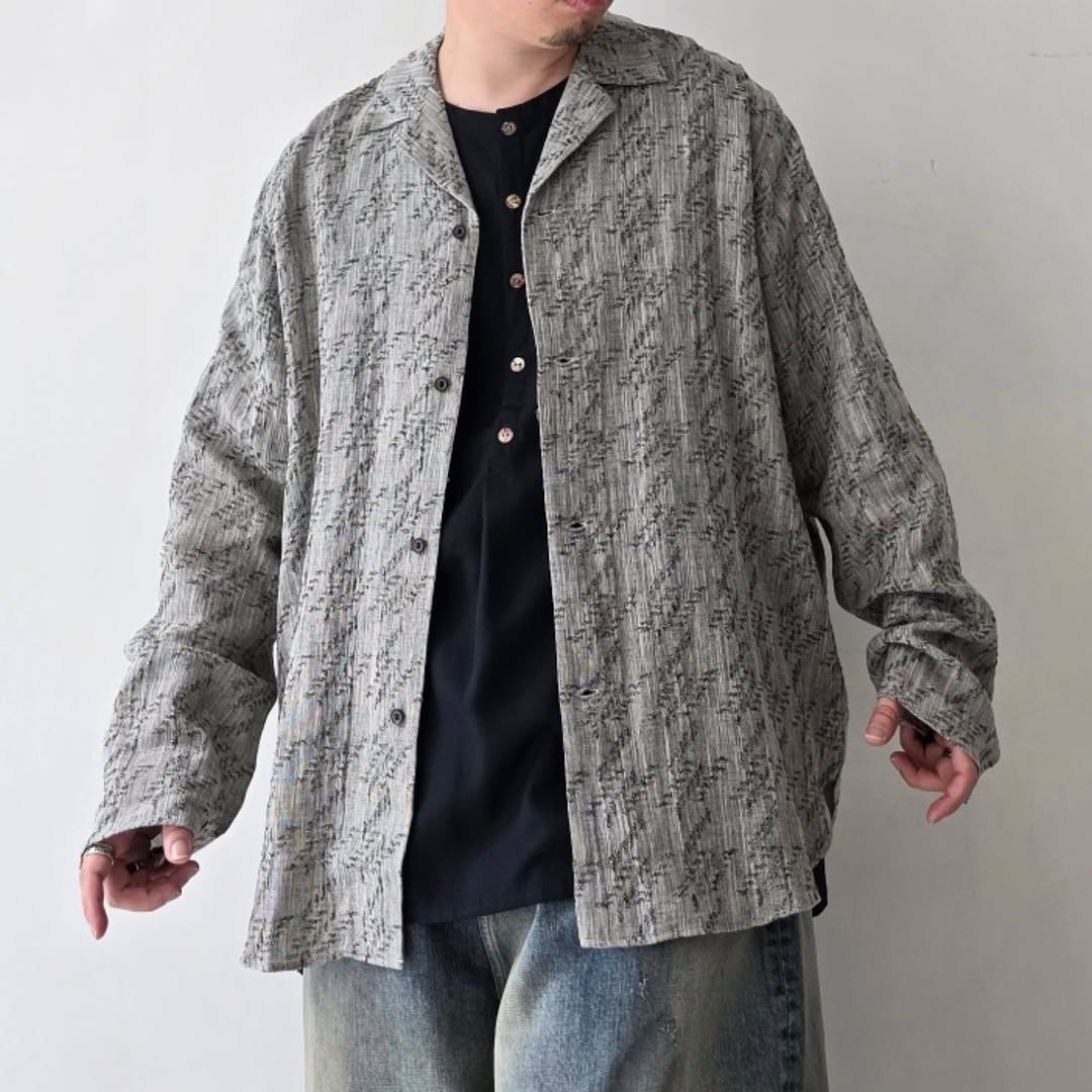 SABY / Lapel Shirts - Bishu Japan Cotton Linen Jacquard FAB -