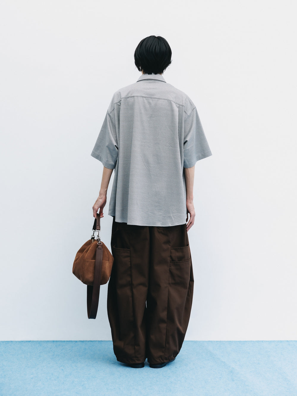 CLESSTE / Mini Grid Check 36G Knit Everyday S/S Shirt (White x Black)