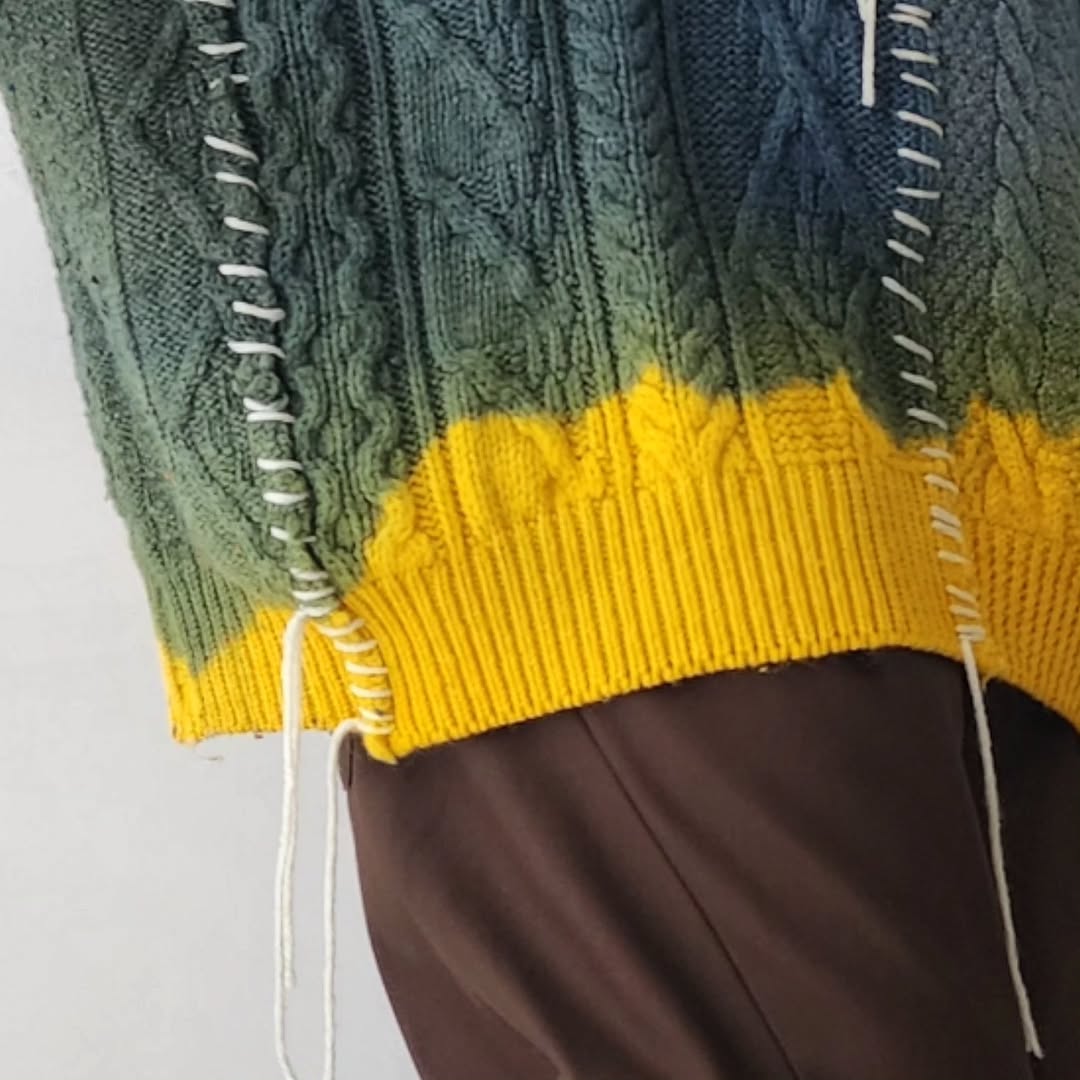 DISCOVERED / Tie Dye Fisherman Wide Knit (A) (Morning)