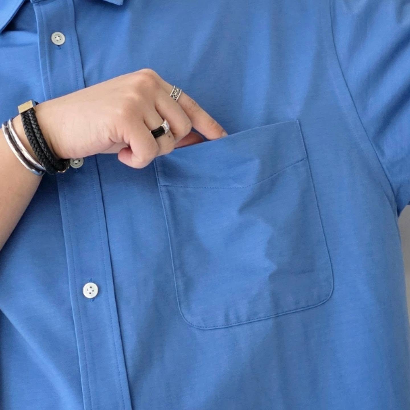 CLESSTE / Thick/Thin 46G Knit Everyday S/S Shirt (Sax Blue)