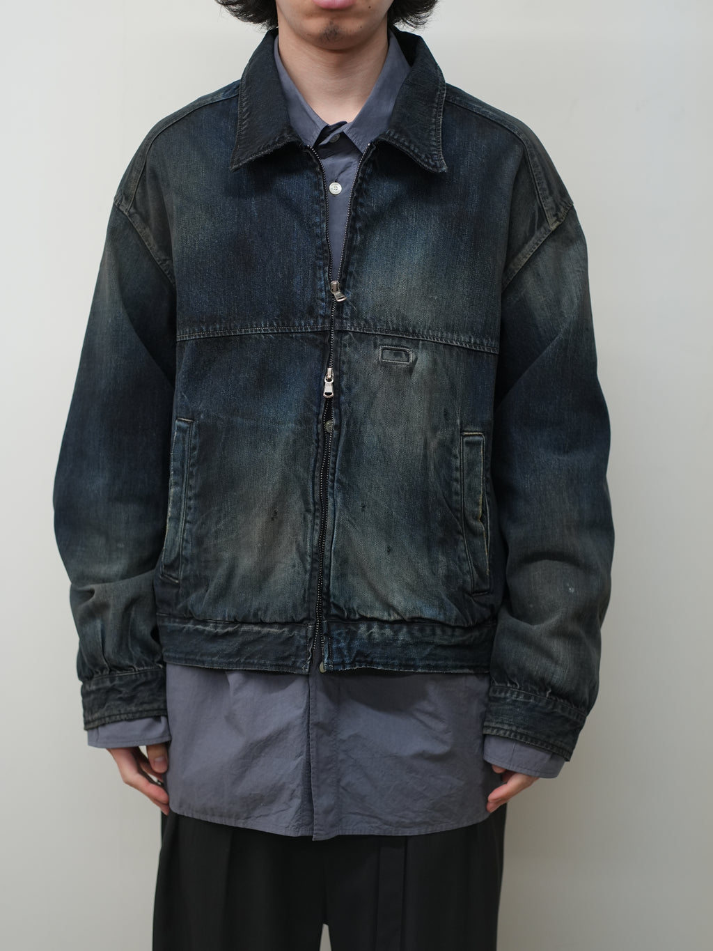 ANCELLM / Denim Zipup Jacket (Black)