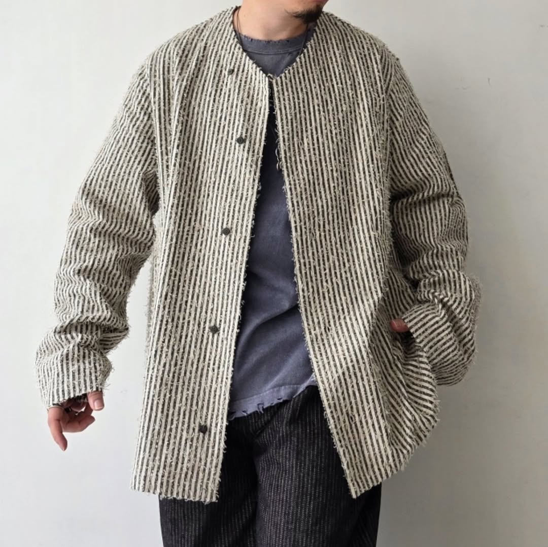 SABY / Sleeping Shirts - Cotton Linen FAB x Needle Work (Stripe)