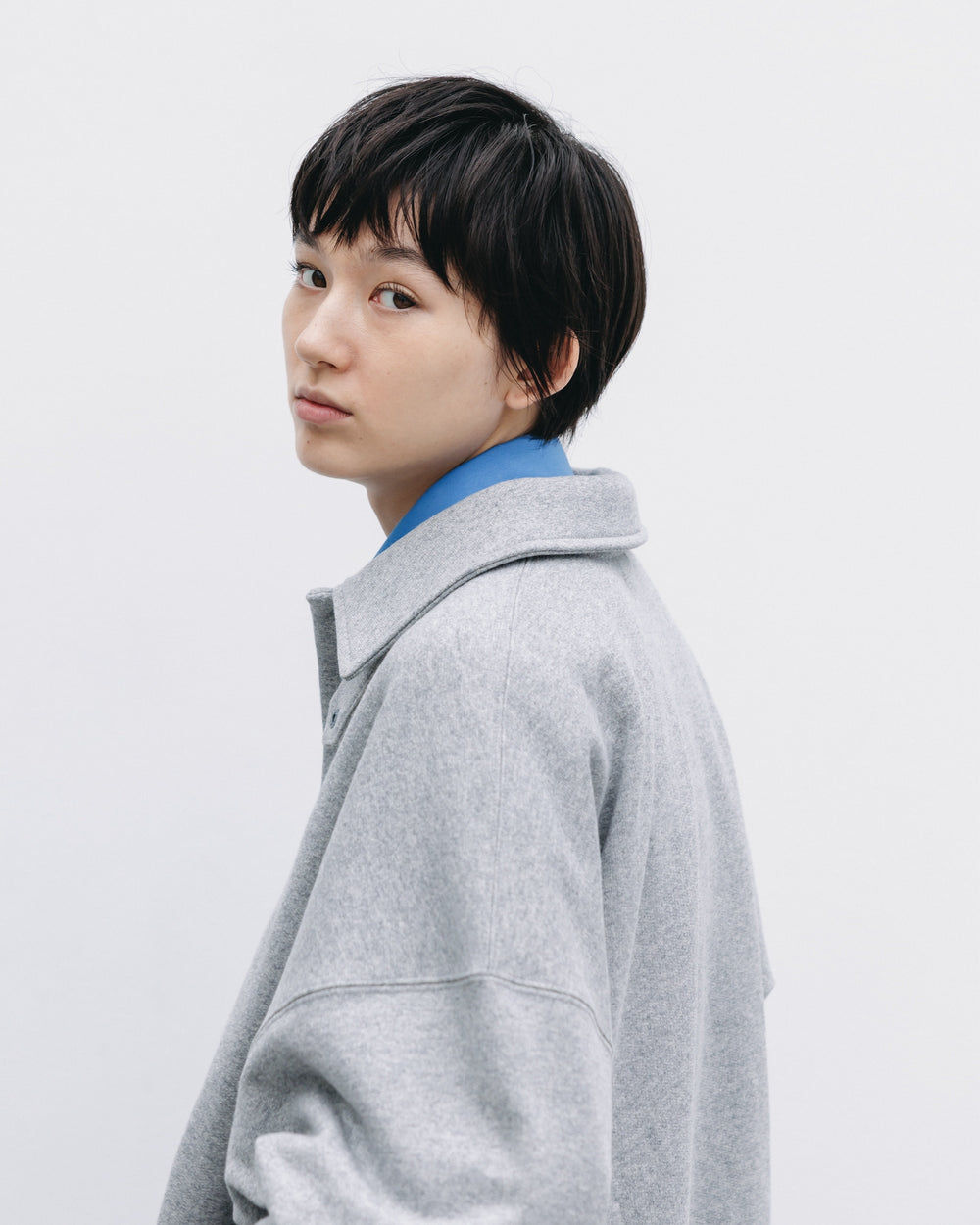 CLESSTE / Half Snap Sweat Shirt (Gray)