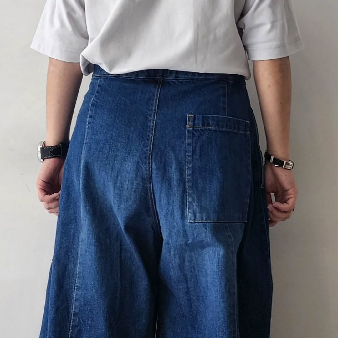 SAGE NATION / Box Pleat Trouser Denim Indigo Wash