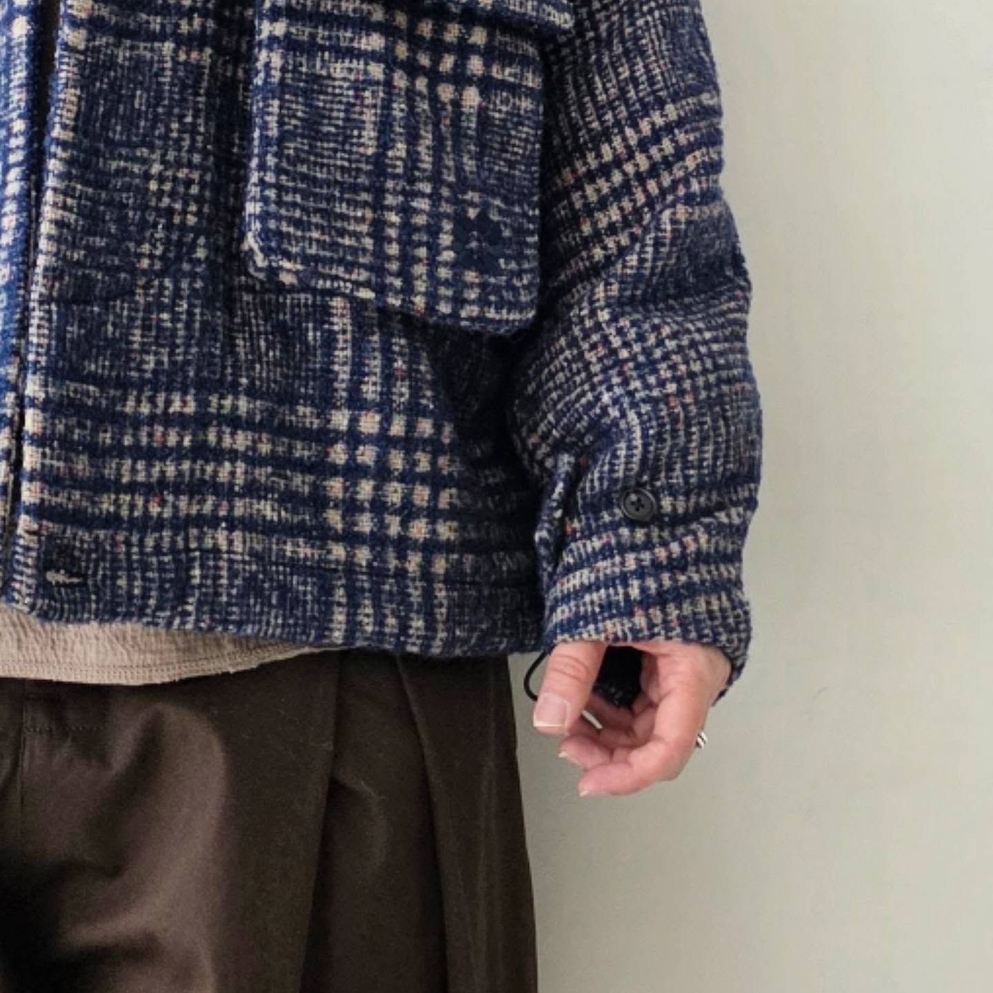 GANDER / Wool Peveril Jacket (Blue Check)