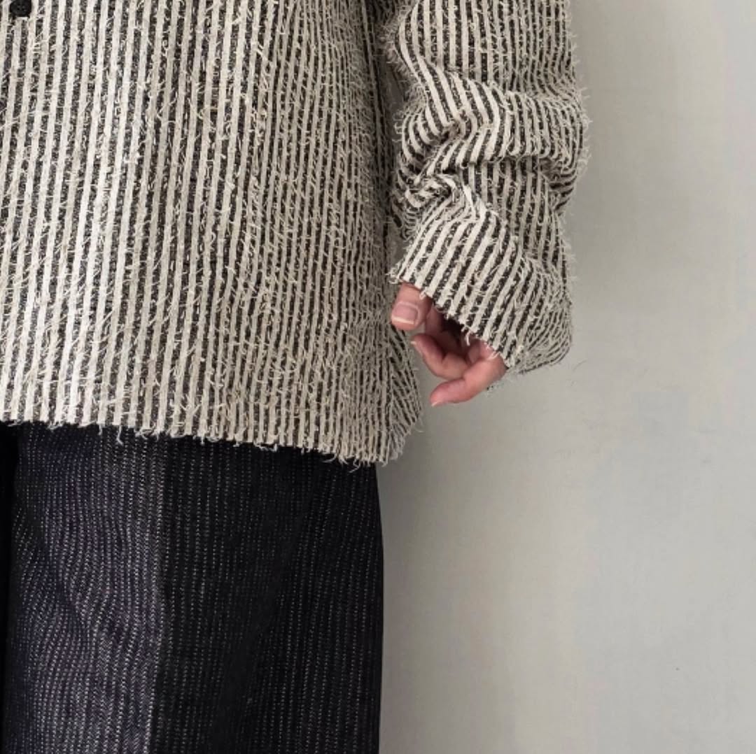 SABY / Sleeping Shirts - Cotton Linen FAB x Needle Work (Stripe)