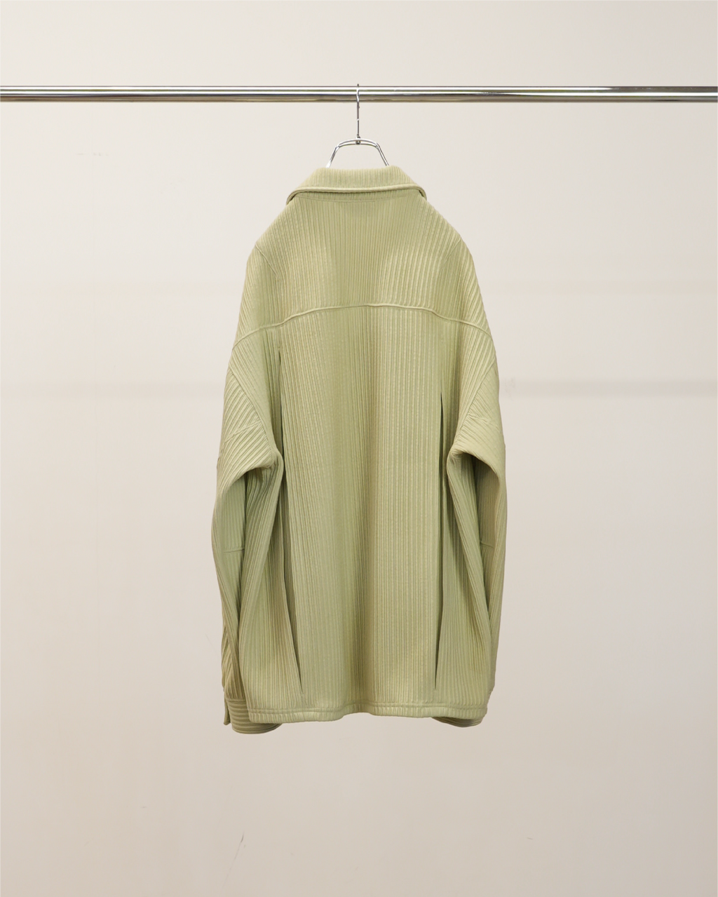 ANCELLM / Wrinkled Stripe Shirt (Wasabi)