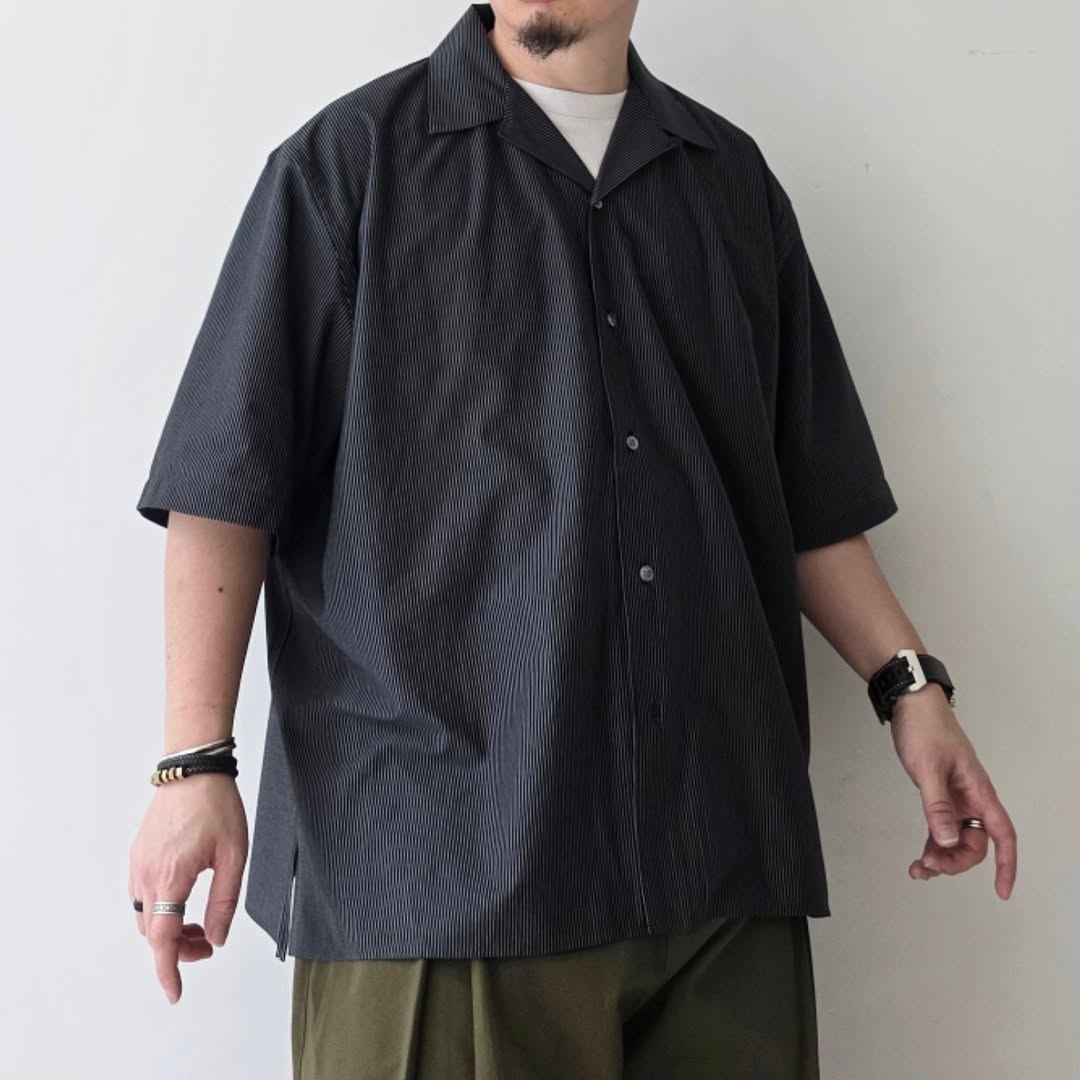KANEMASA PHIL / 46G Stripe Ether Shirt (Black)