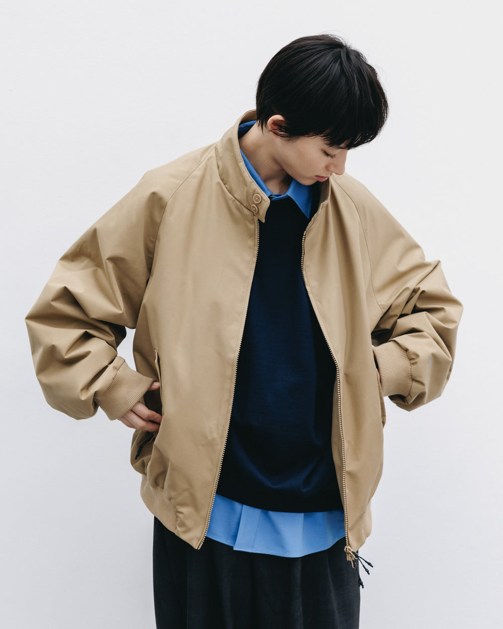 CLESSTE / +Phenix Windstopper® By Gore-Tex Labs Twill City Harrington Jacket (Carmel Beige)