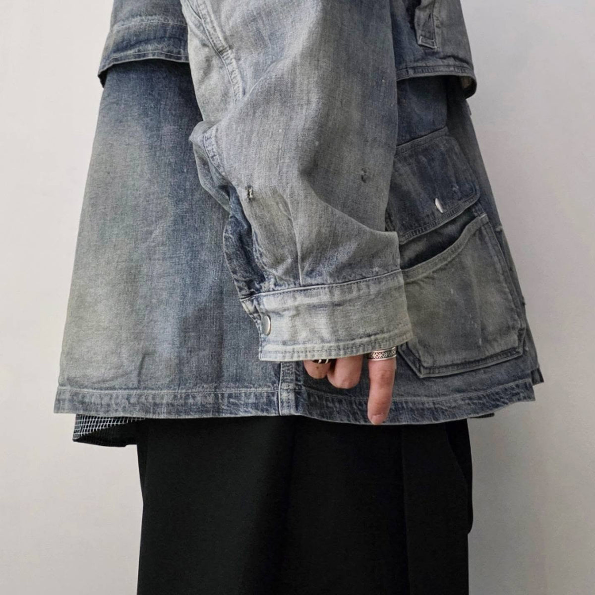 ANCELLM / Aging Denim Half Jacket (Indigo)