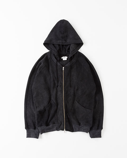 SABY / Waffle Hoodie - Pigment Stone Wash (Faded Black)
