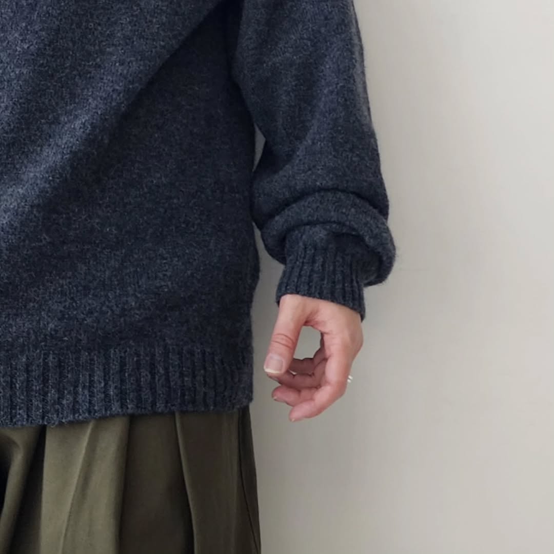 BLANC YM / Alpaca Polo Collar Knit Shirt