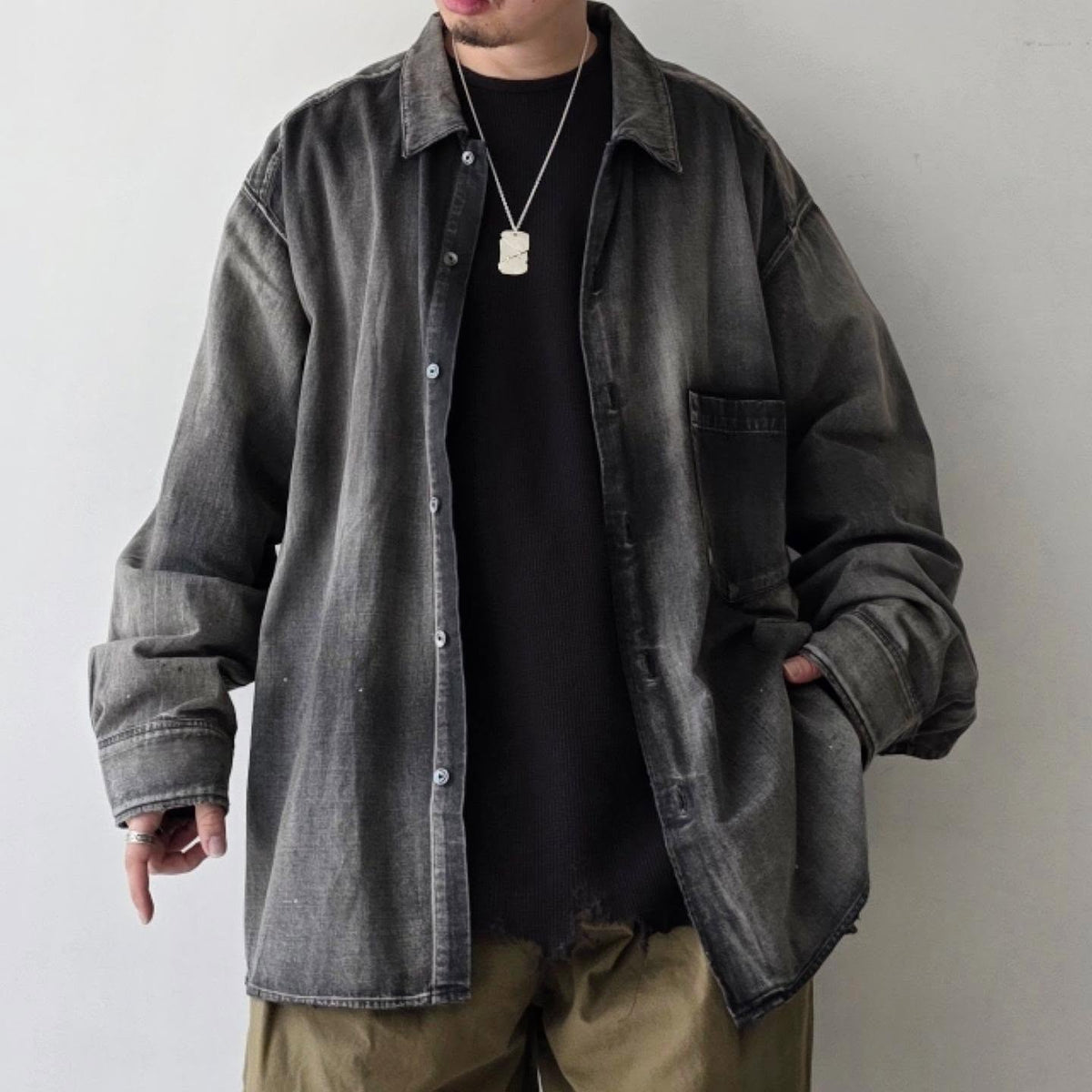 ANCELLM / L.T Oz Denim Shirt (Black)