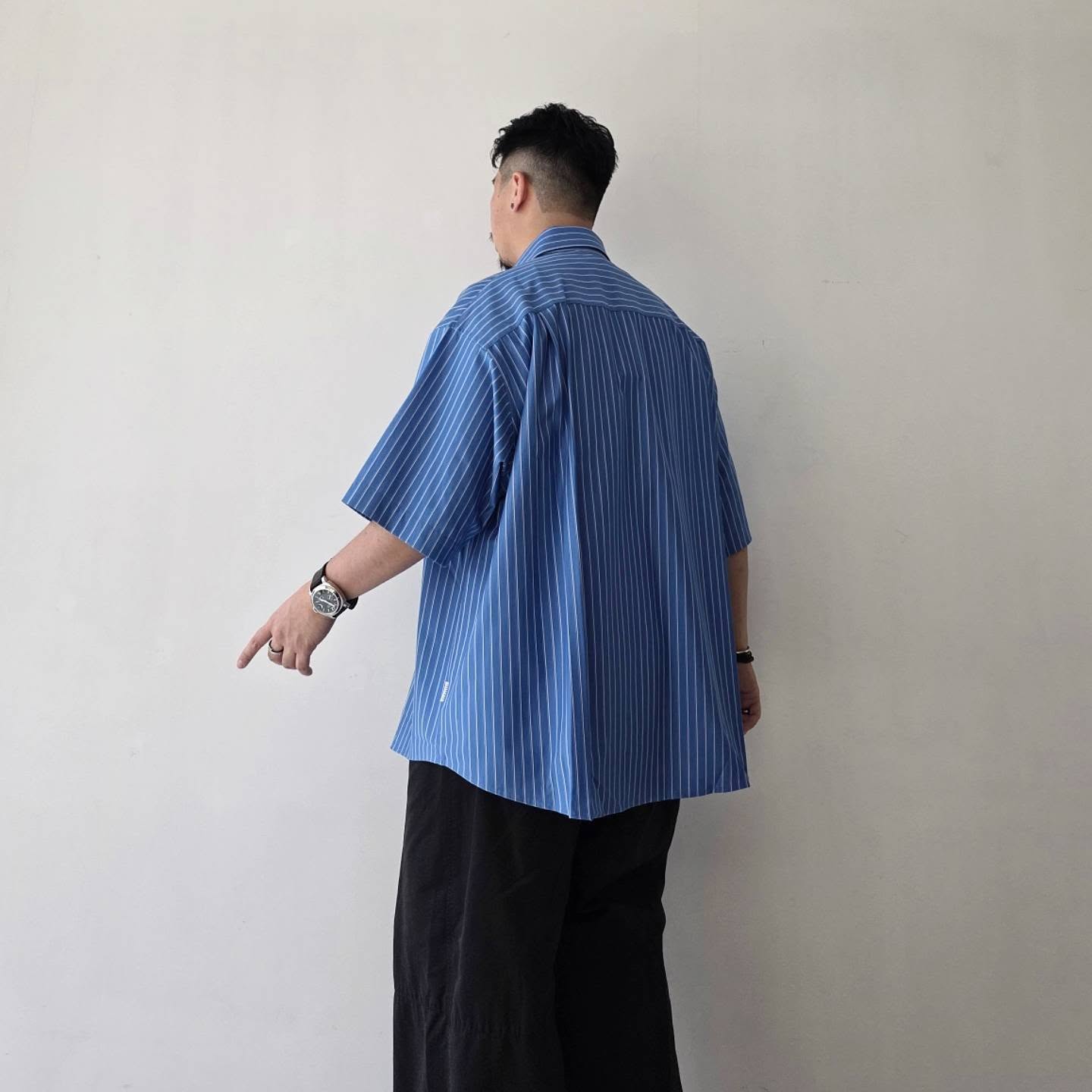 CLESSTE / Thick/Thin Stripe 46G Knit Everyday S/S Shirt (Sax Blue Stripe)