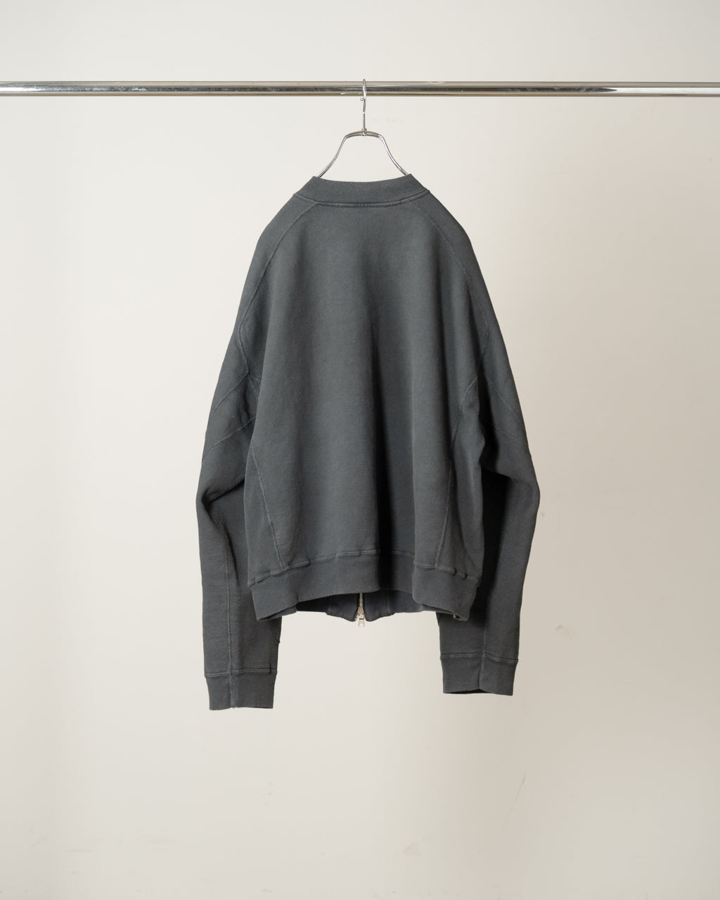ANCELLM / Fleece-Lined Sweat Versity Shirt (Black)