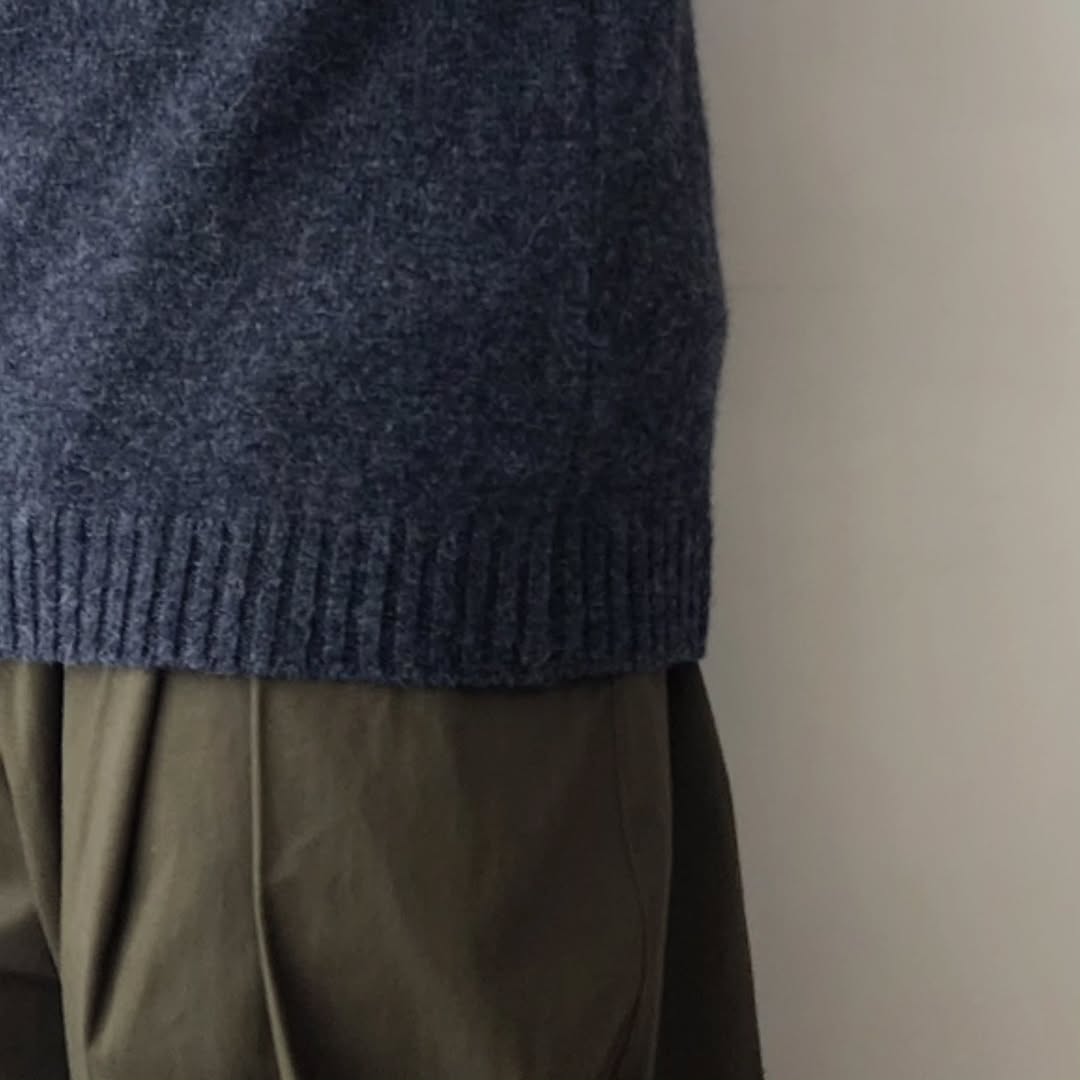 BLANC YM / Alpaca Polo Collar Knit Shirt