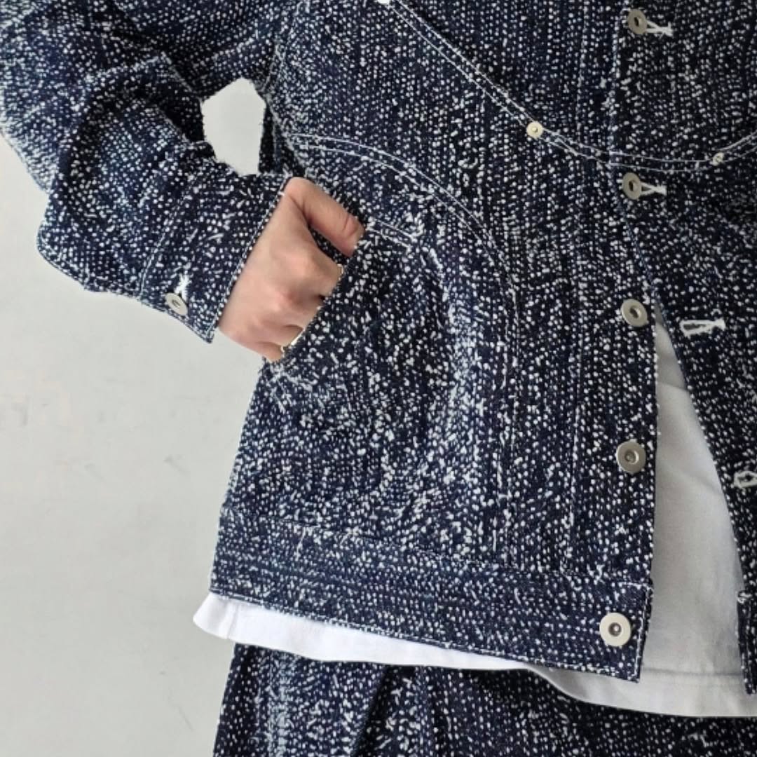SAGE NATION / Denim Jiji Jacket - Indigo Snow Nep