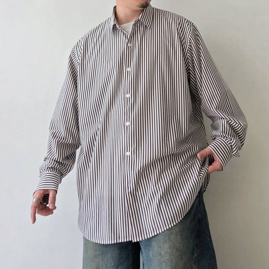 KANEMASA PHIL / 46G Atmosphere Stripe Shirt (Graphite Green)
