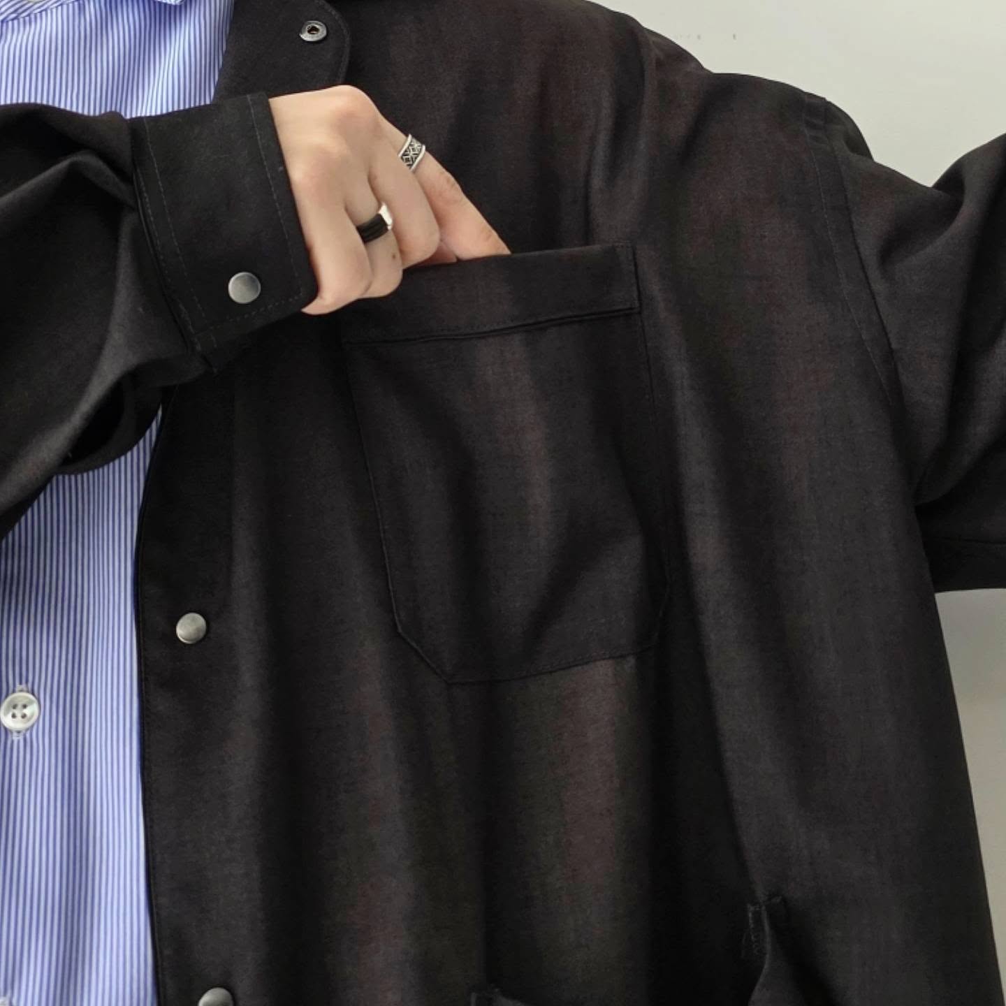 THE JEAN PIERRE / Urban Wool Tech Pyjama Shirt (Black)