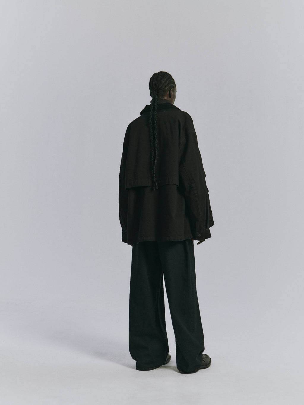 ANCELLM / Aging Denim Half Jacket (Black)