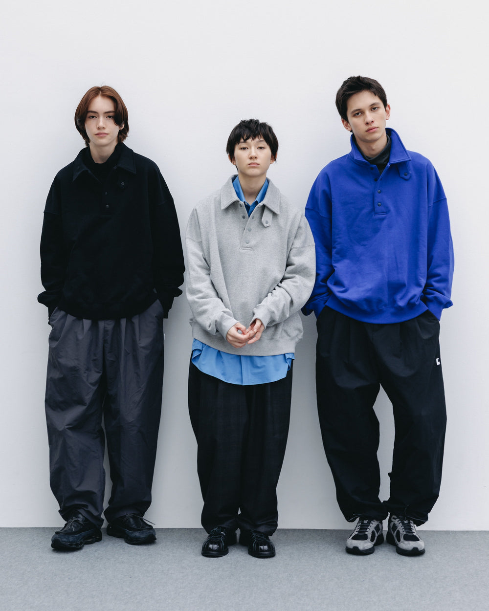 CLESSTE / Half Snap Sweat Shirt (Gray)