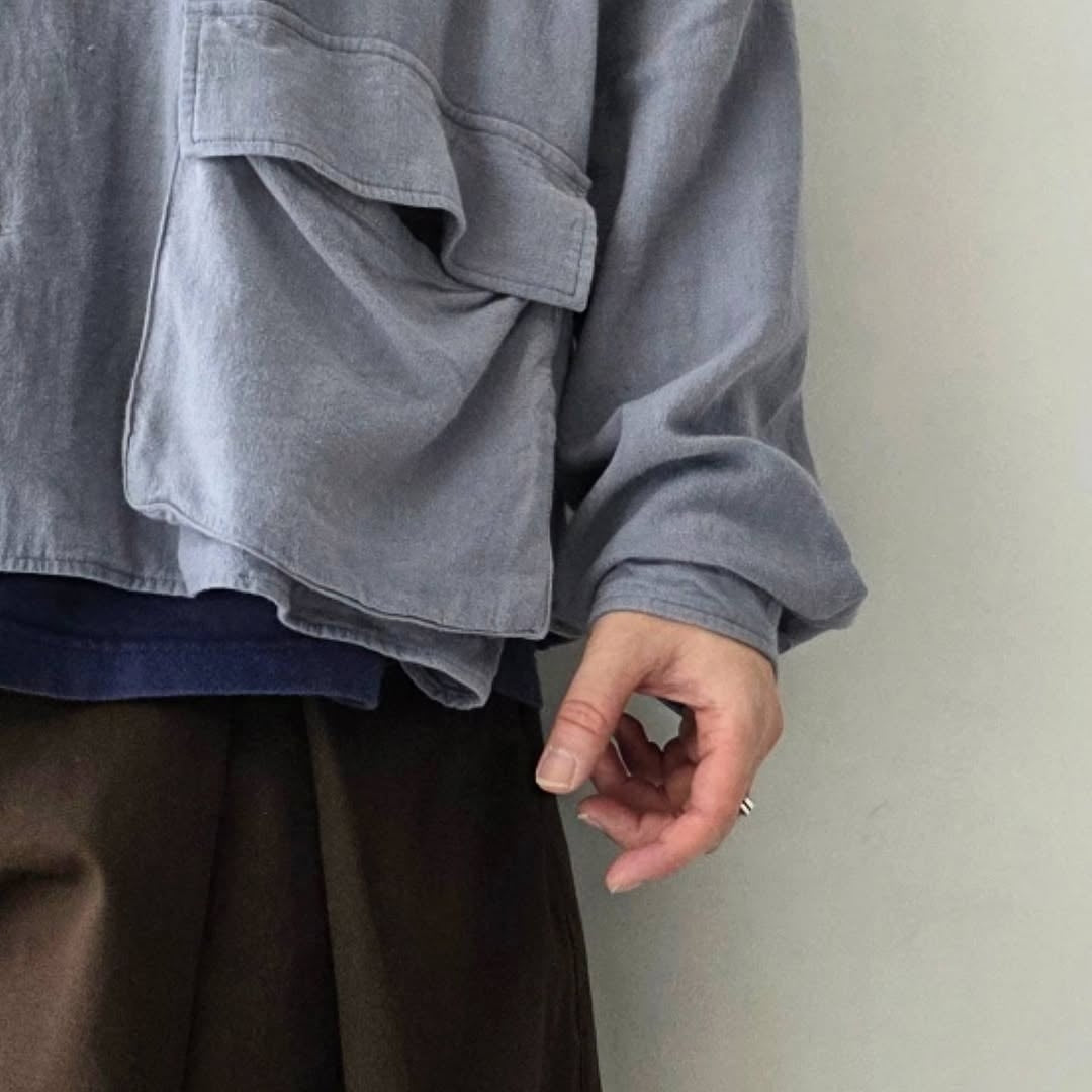 THE JEAN PIERRE / Safari Linen Shirt (Greige Dax)