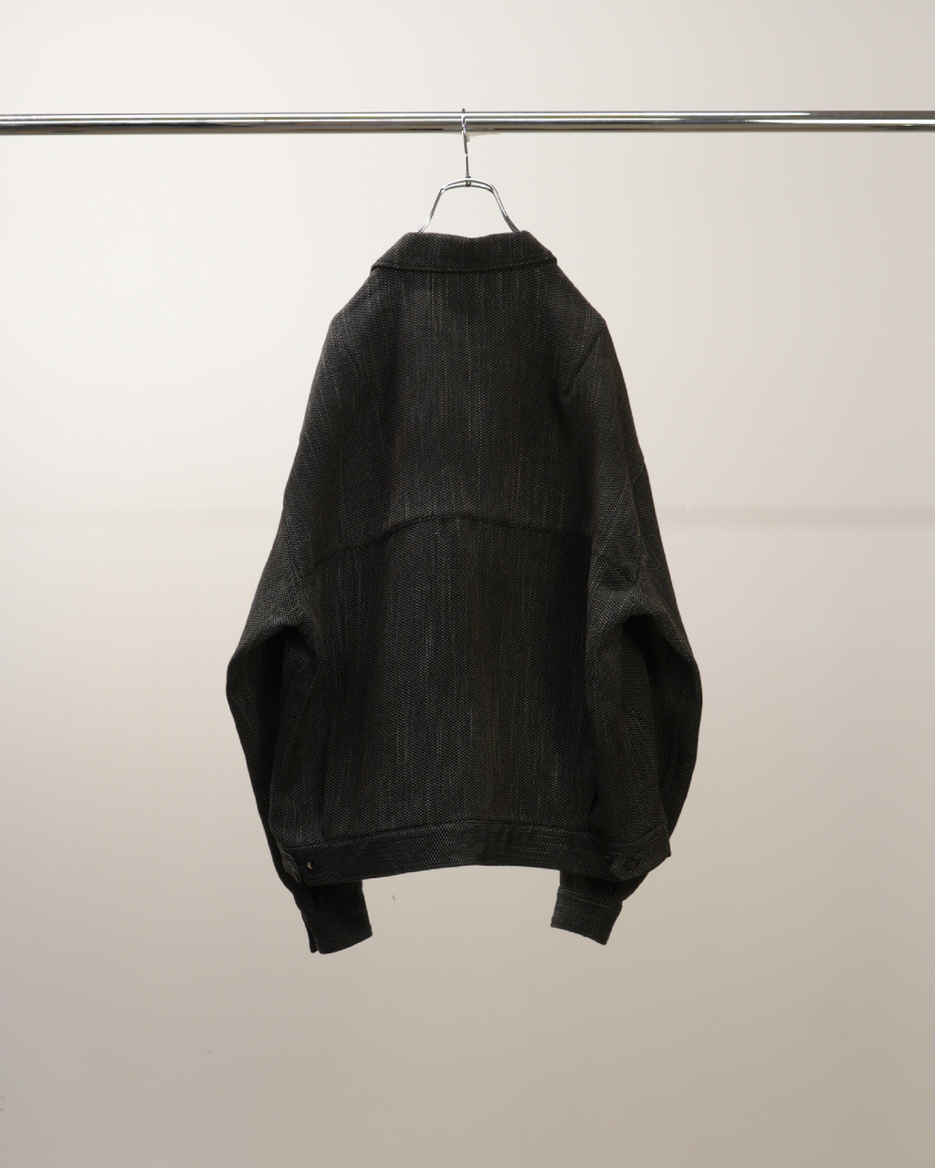 ANCELLM / Melange Wool Work Shirt Blouson (Black)