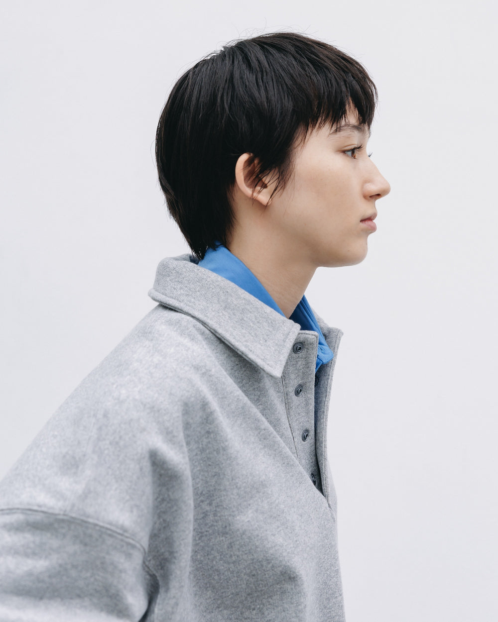 CLESSTE / Half Snap Sweat Shirt (Gray)