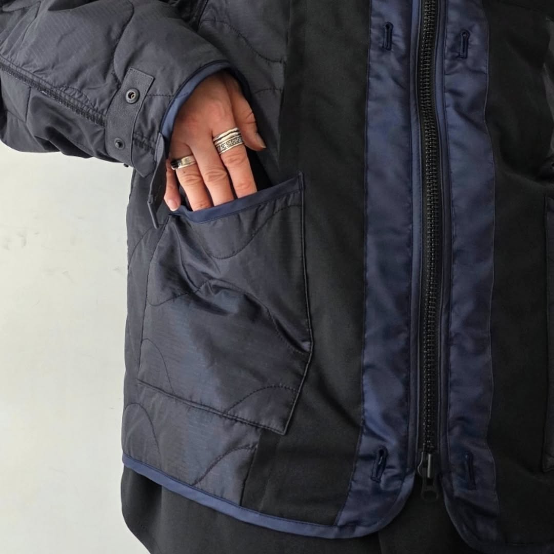 ELEPHANT TRIBAL FABRICS / Hybrid Quilting Liner (Black)