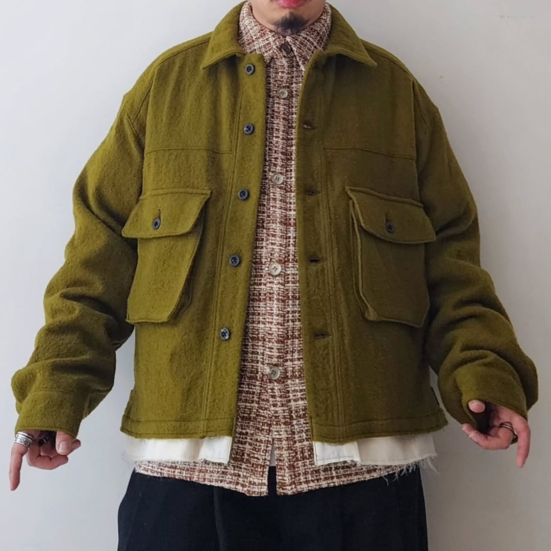 ANCELLM / Shrink Wool Layering Jacket