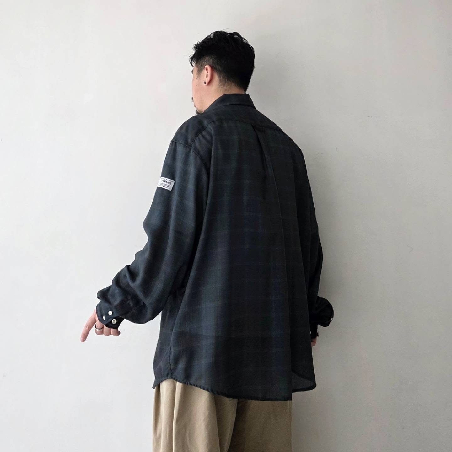 ELEPHANT TRIBAL FABRICS / On The Way Check Shirt (Mid Night)
