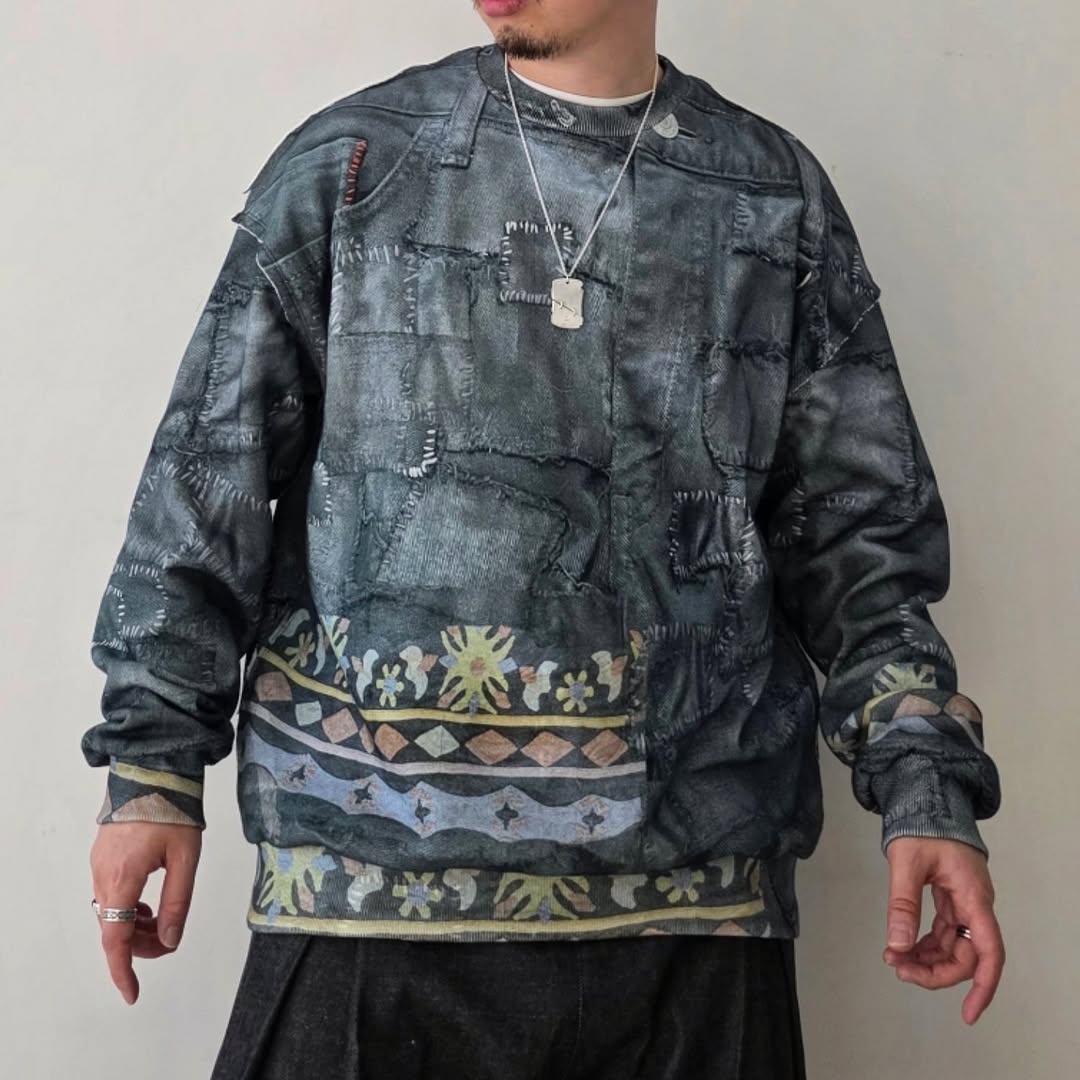 DISCOVERED / Crust Trompeloeil Pullover (Black)