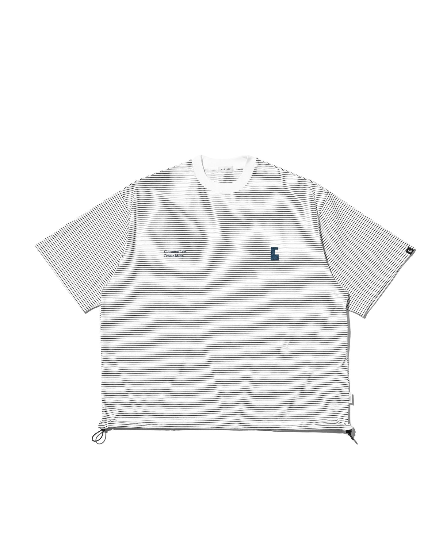 CLESSTE / 'C x Concept' Striped S/S T-Shirt With Drawstrings (White x Black)