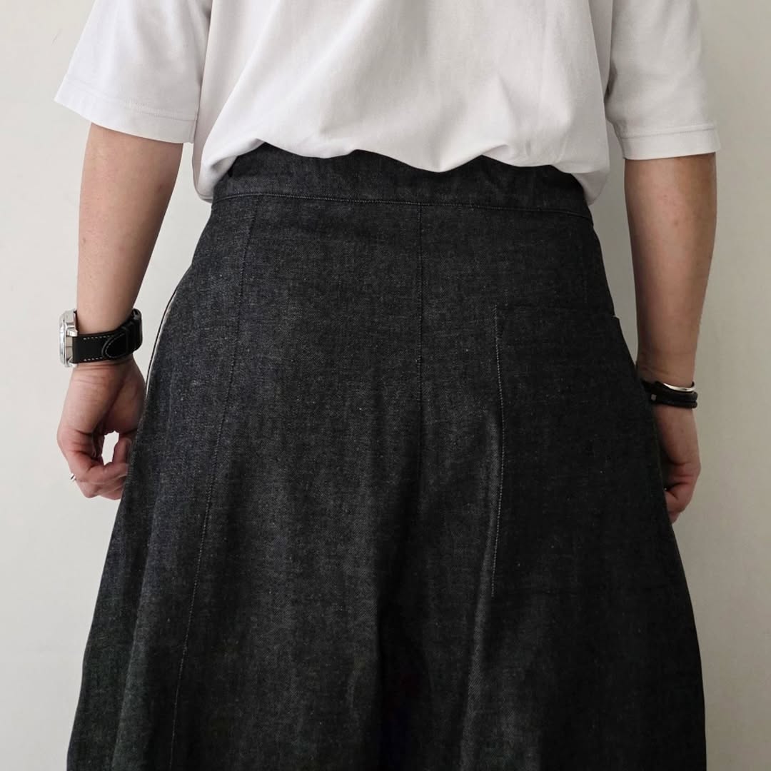 SAGE NATION / Box Pleat Trouser Denim - Raw Black