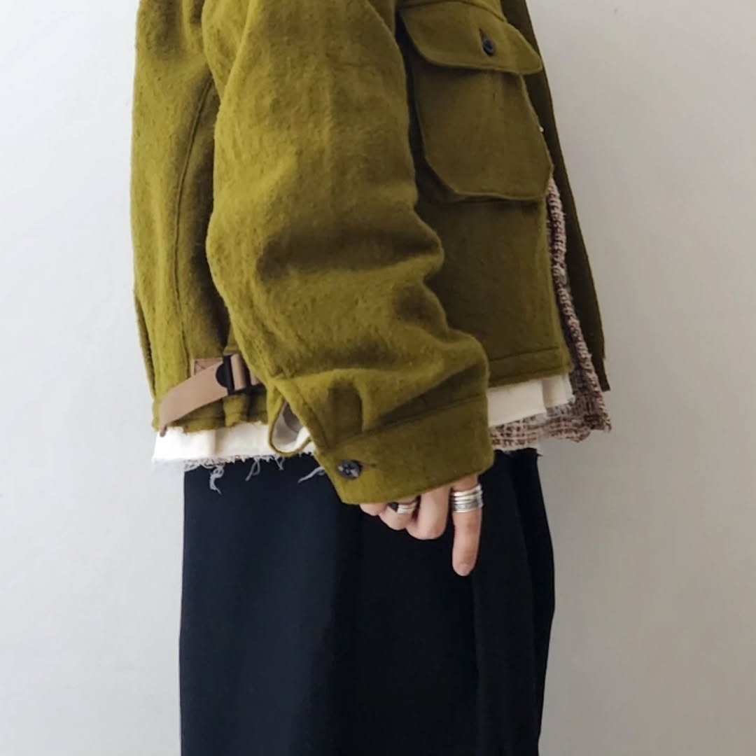 ANCELLM / Shrink Wool Layering Jacket