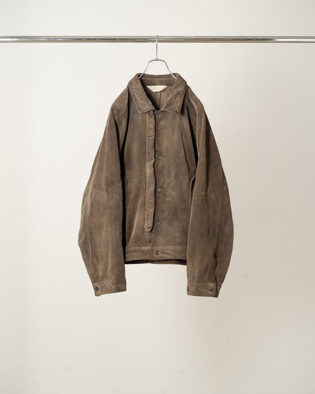 ANCELLM / Corduroy Open Collar Shirt (Brown)