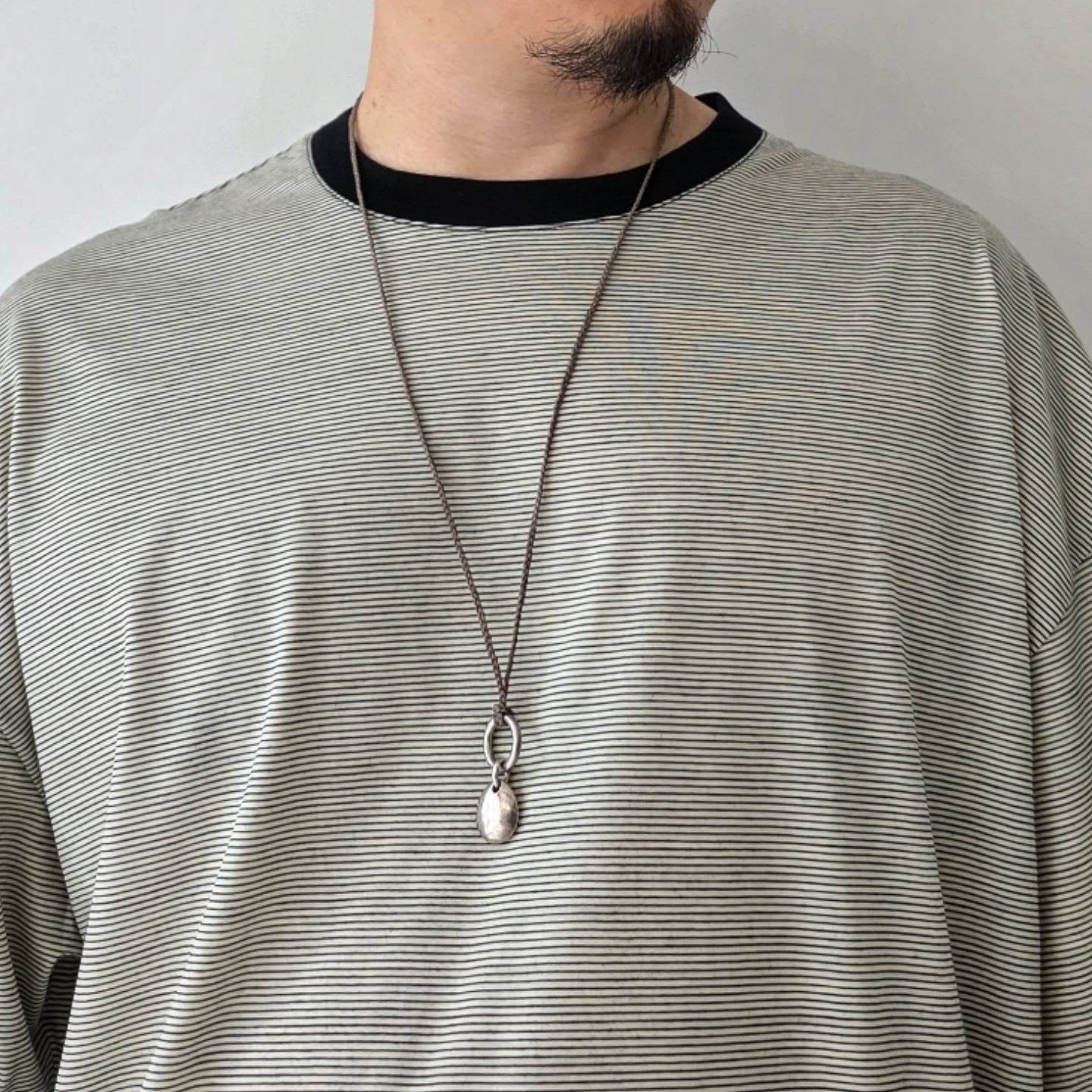 KANEMASA PHIL / 32G Wool Stripe SS Tee (Beige)