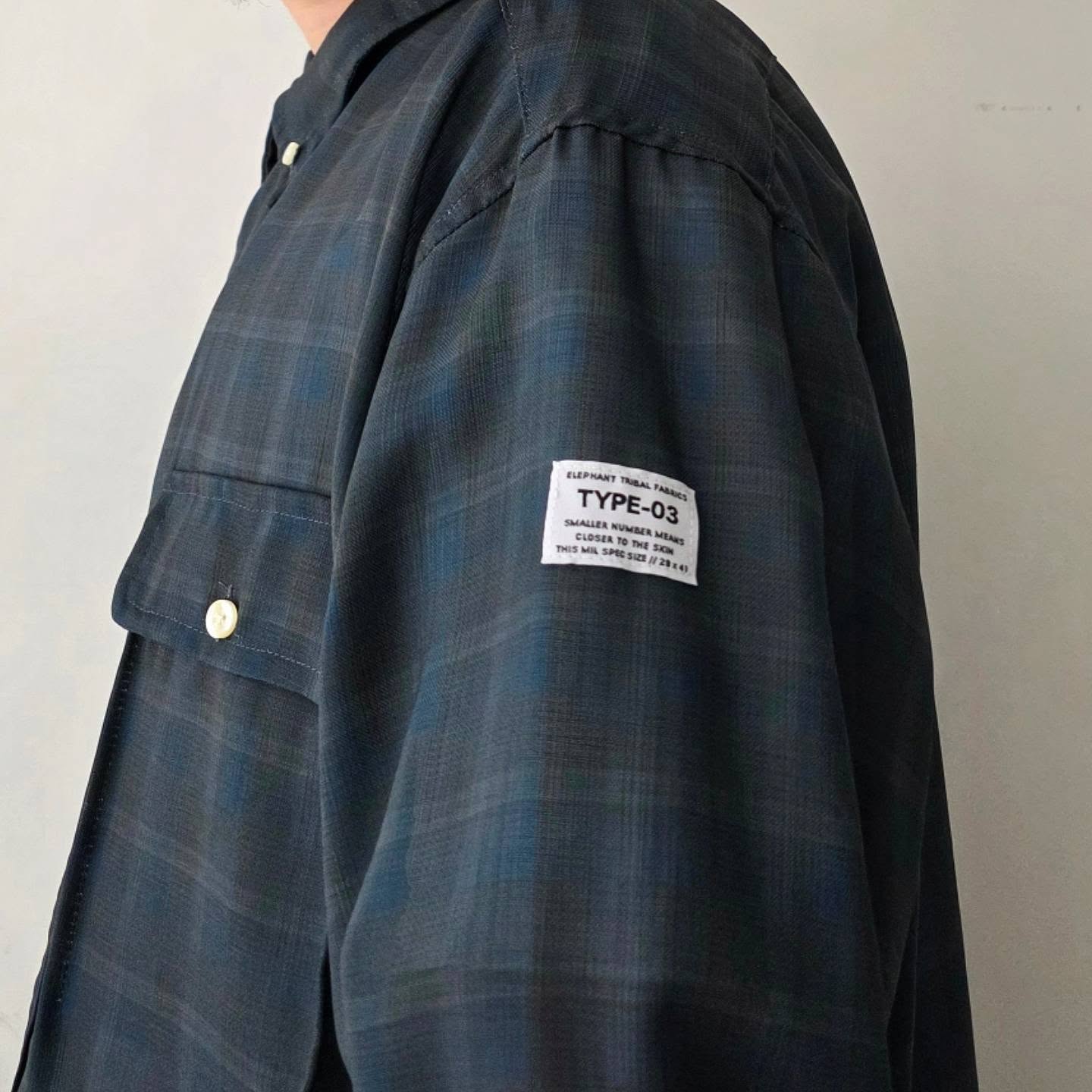 ELEPHANT TRIBAL FABRICS / On The Way Check Shirt (Mid Night)