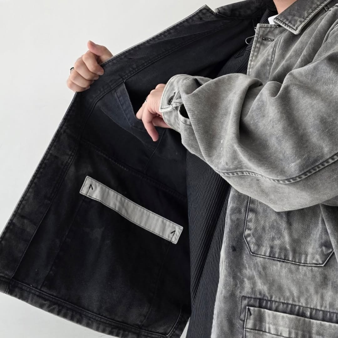 ANCELLM / Chino Shirt Jacket (Black)